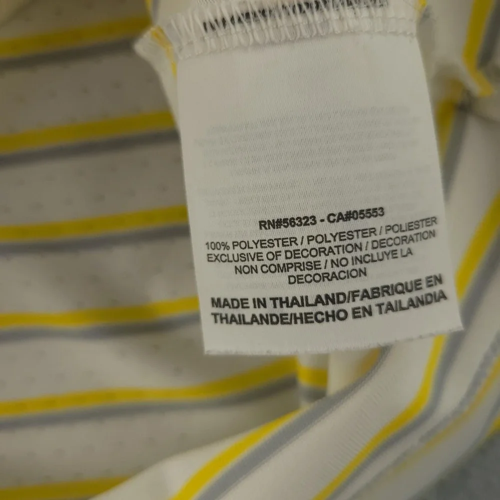 Nike Golf Dri-FIT Polo Shirt Mens M Yellow Stripe Kukio Golf Performance Top